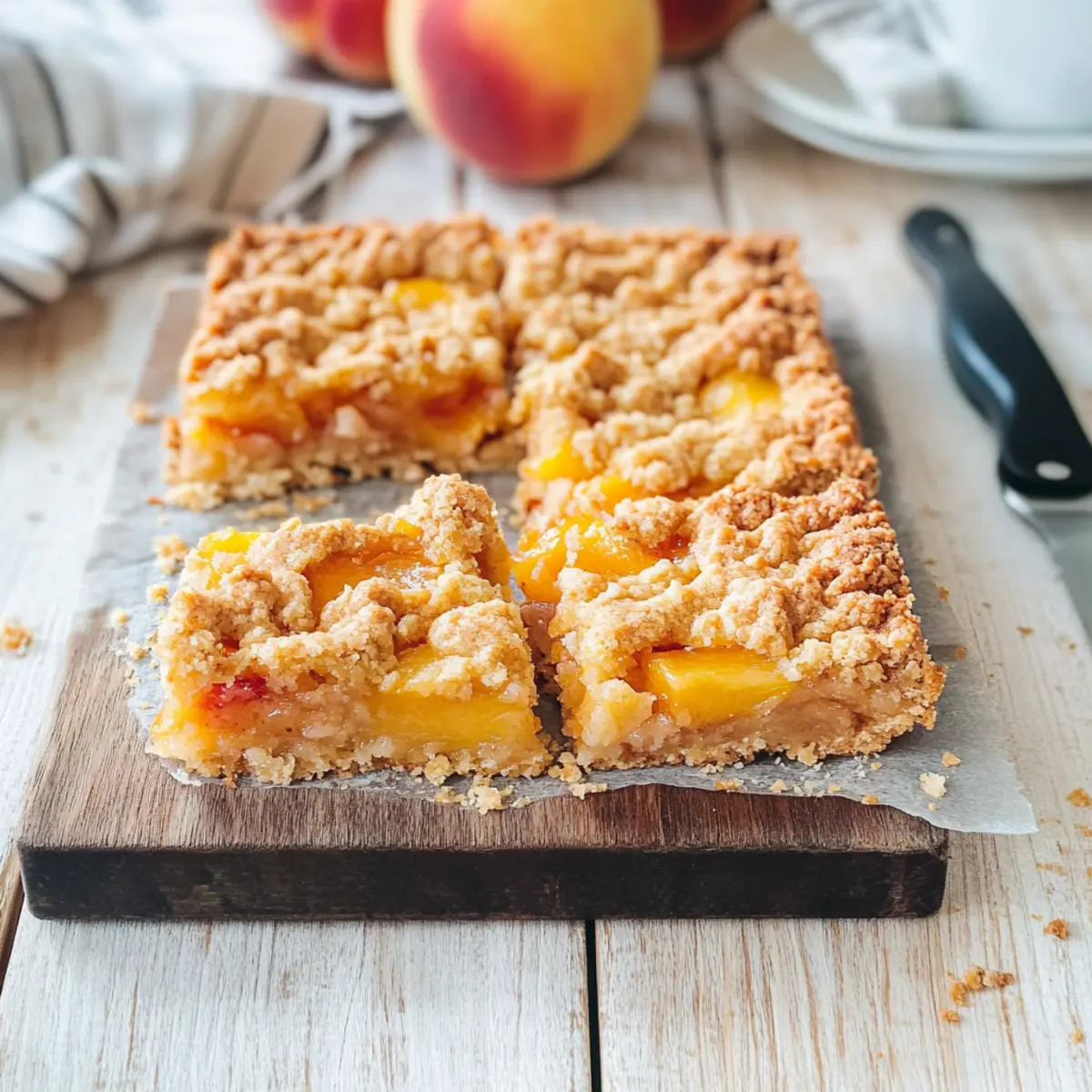 Peaches and Cream Crumble Bars