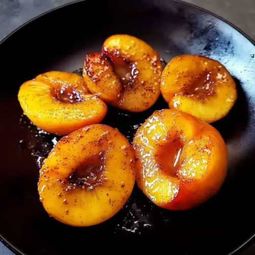 pan fried peaches with sugar and cinnamon