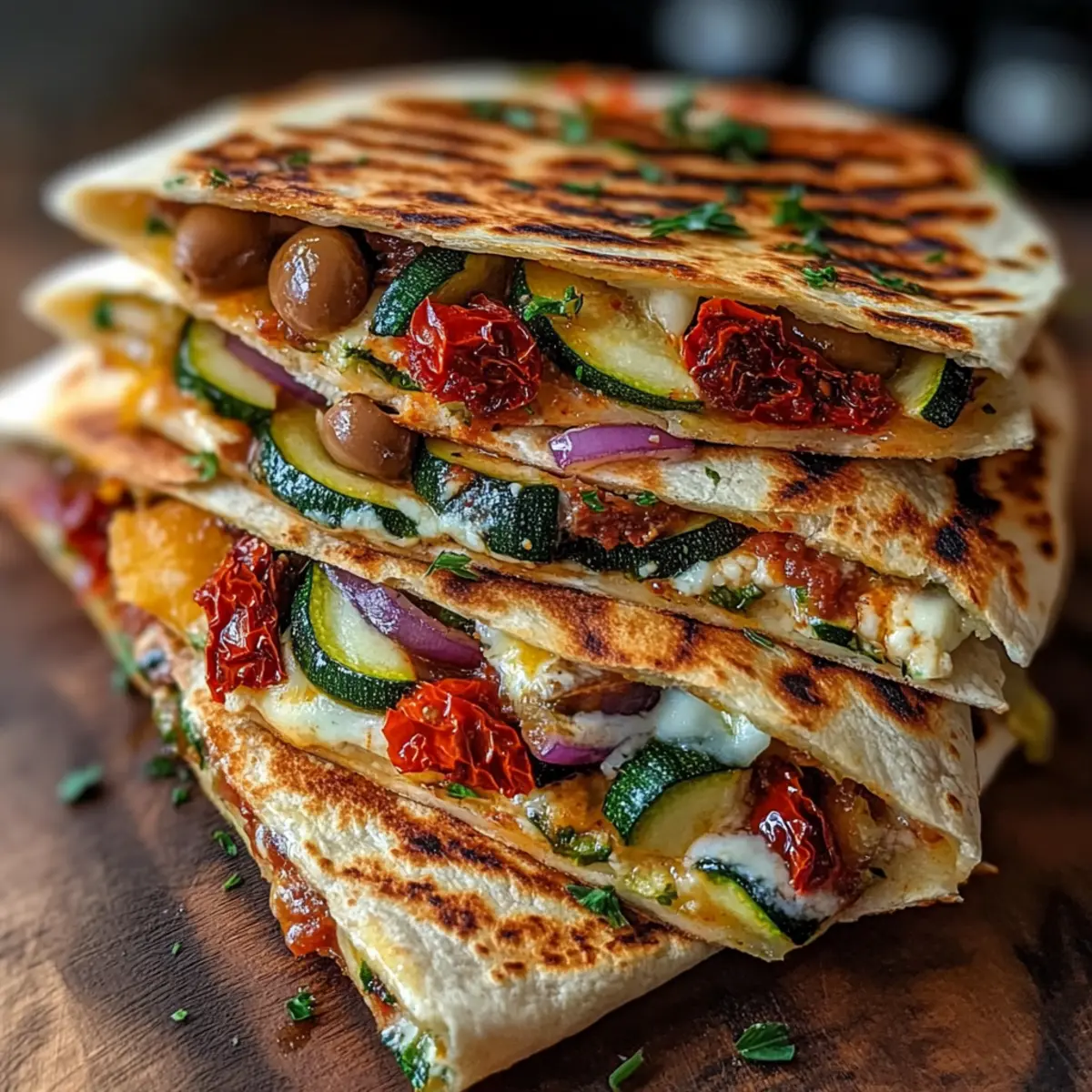 Grilled Mediterranean Veggie Quesadillas