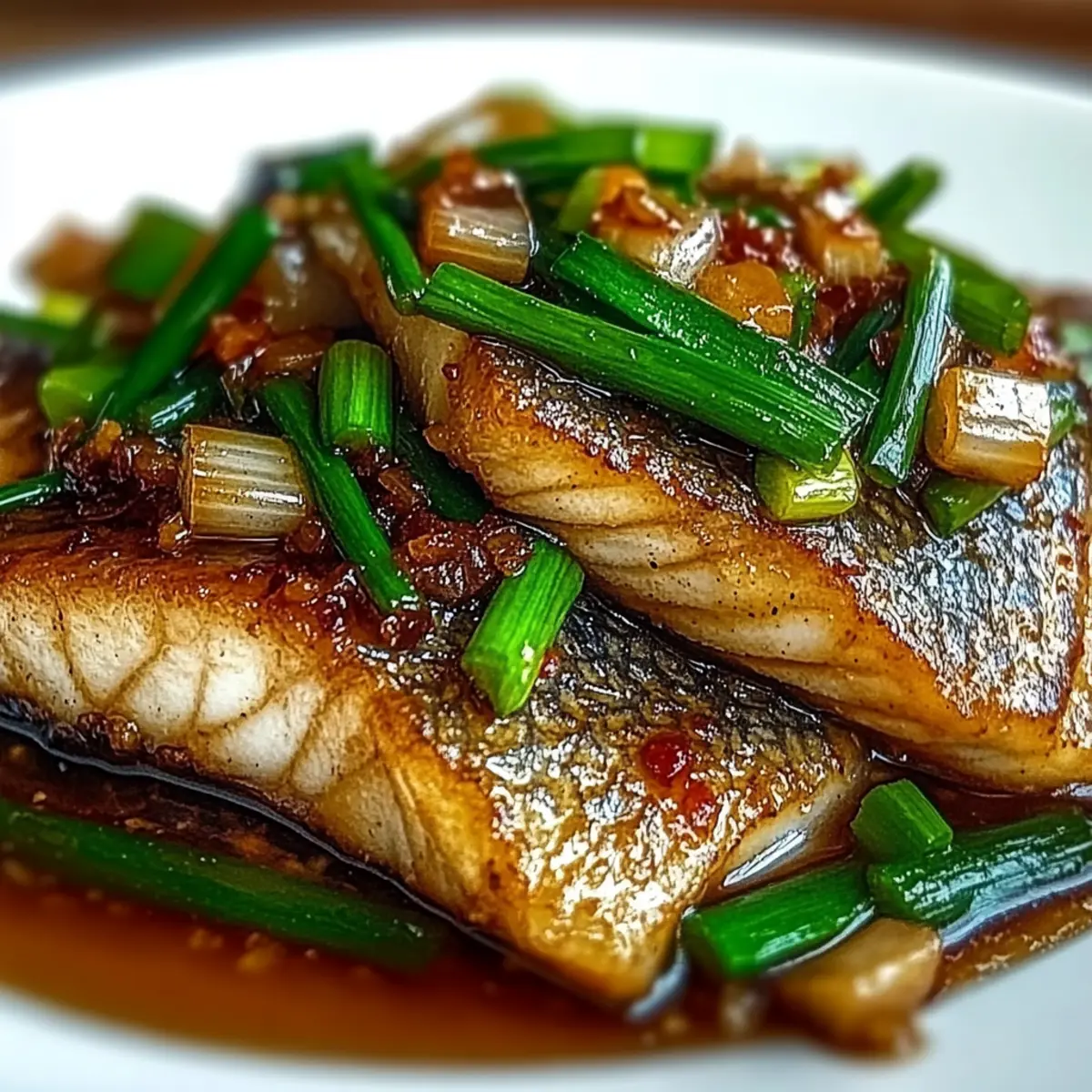 Ginger Onion Fried Sea Bass