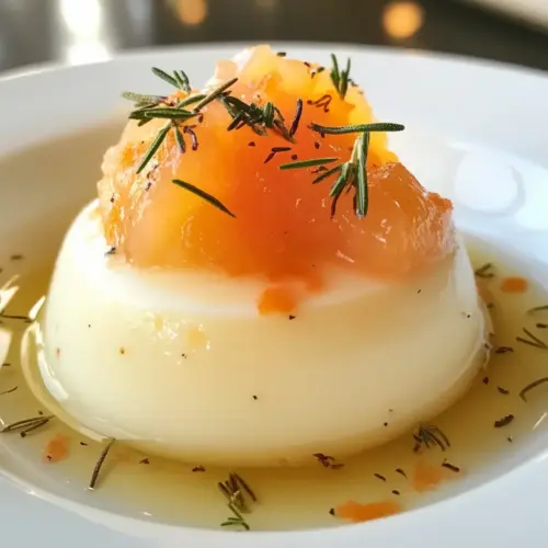rosemary honey panna cotta with grapefruit jelly