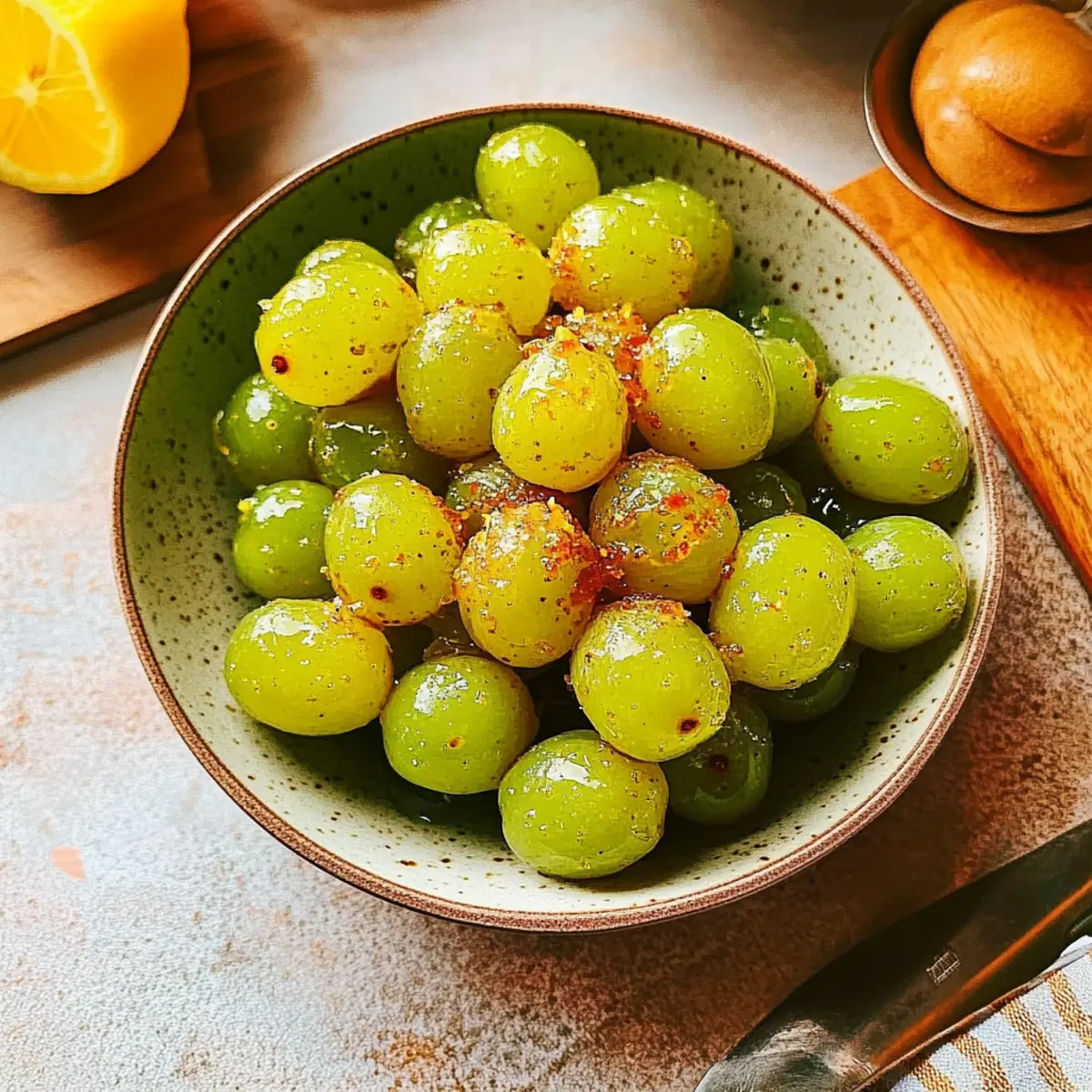 Frozen Tajin Grapes