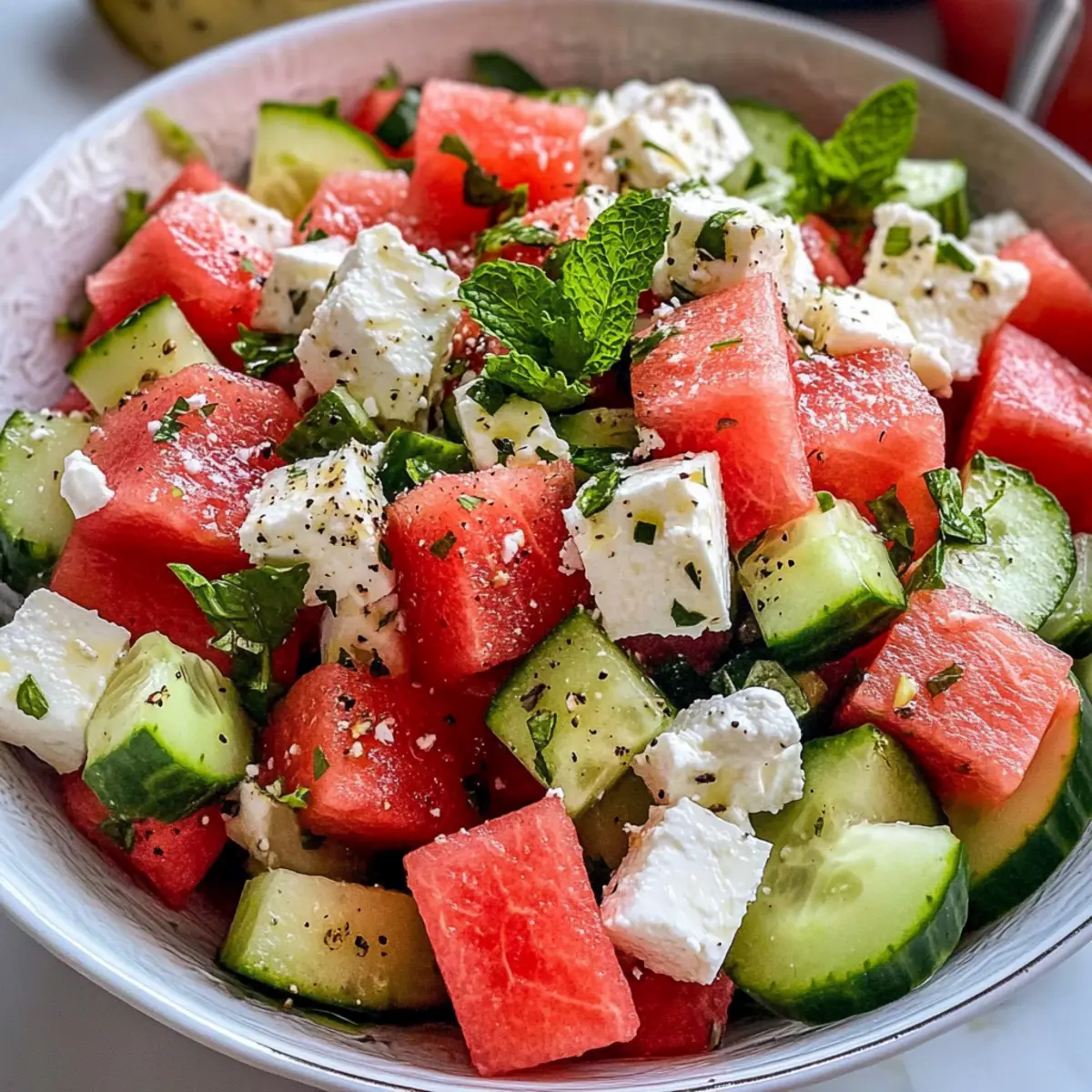 Watermelon, Cucumber, Feta Salad