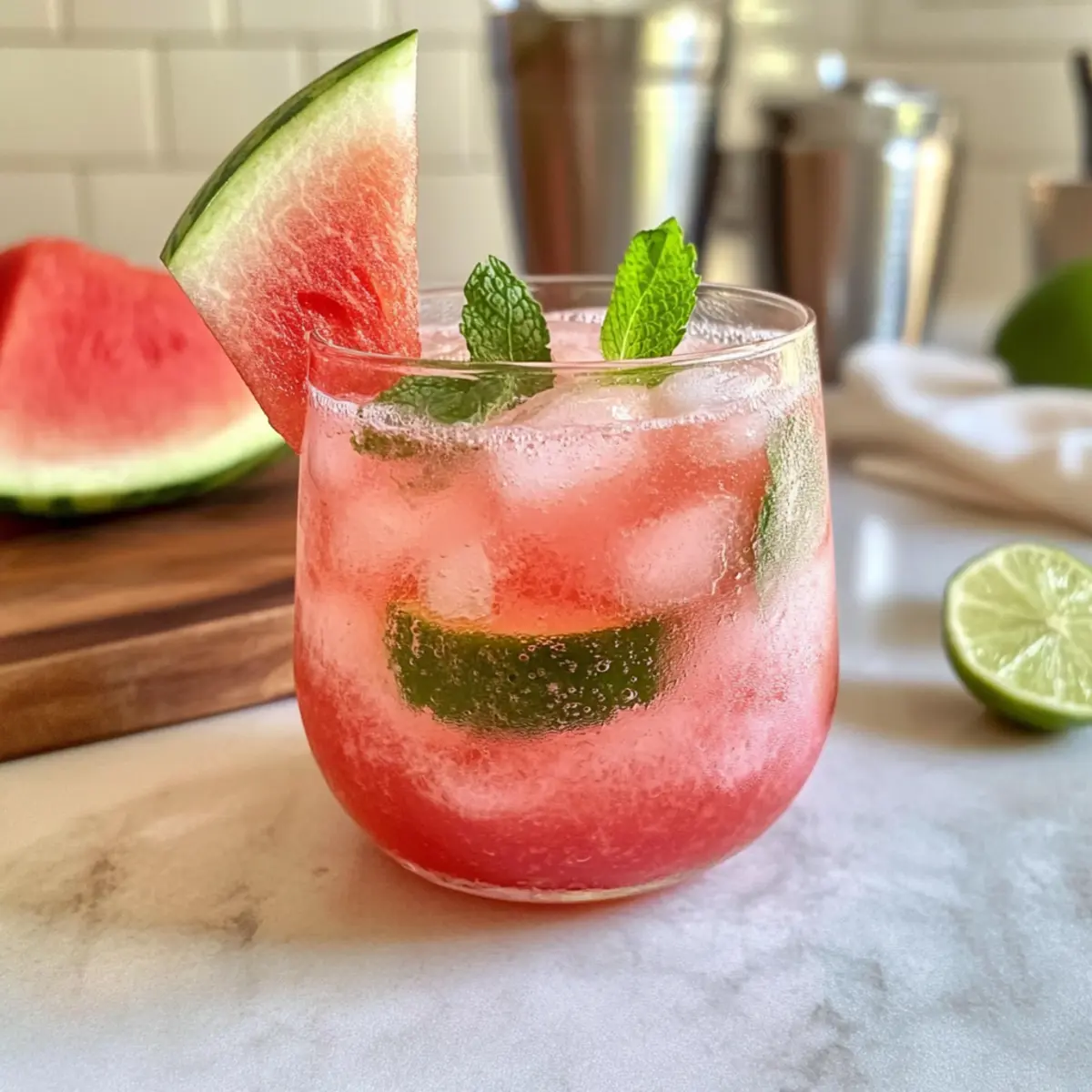 Watermelon Lime Mint Mocktails