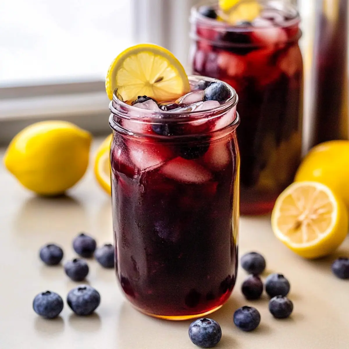 Homemade Blueberry Lemon Iced Tea