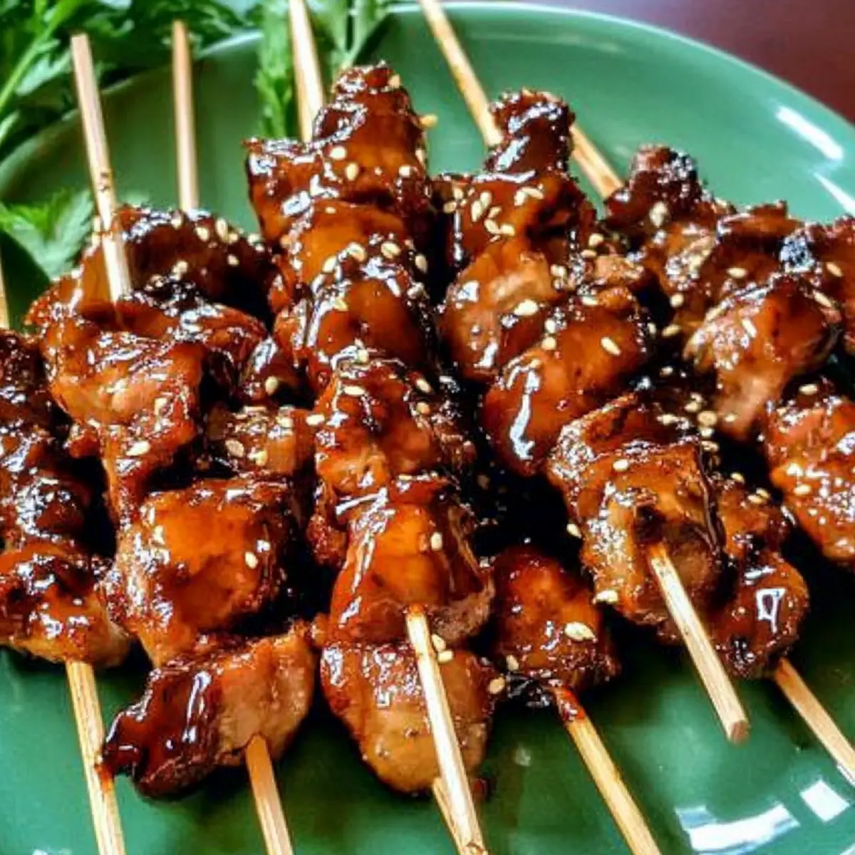 Sticky Bourbon Chicken Skewers