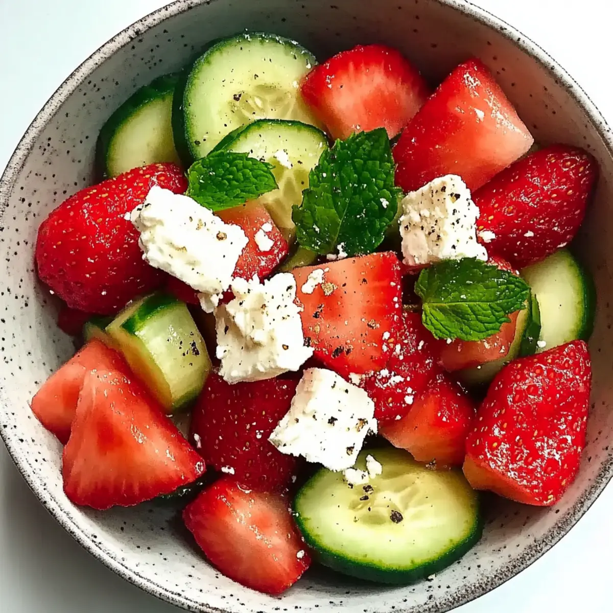 Strawberry, Watermelon, Feta & Mint Cucumber Salad