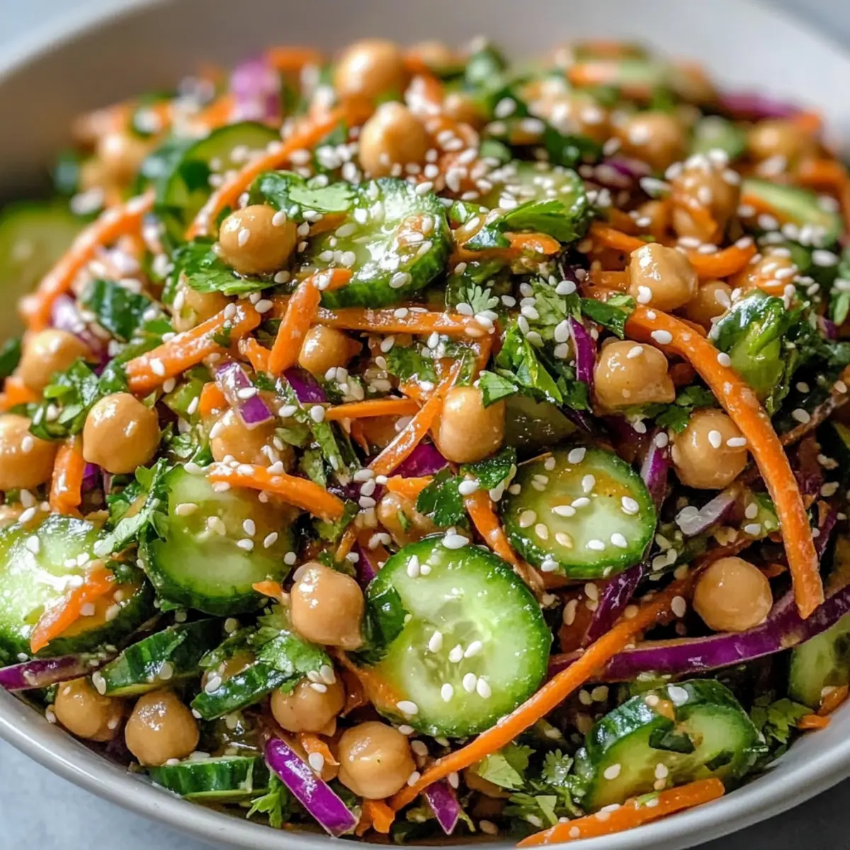 Asian Cucumber and Chickpea Slaw