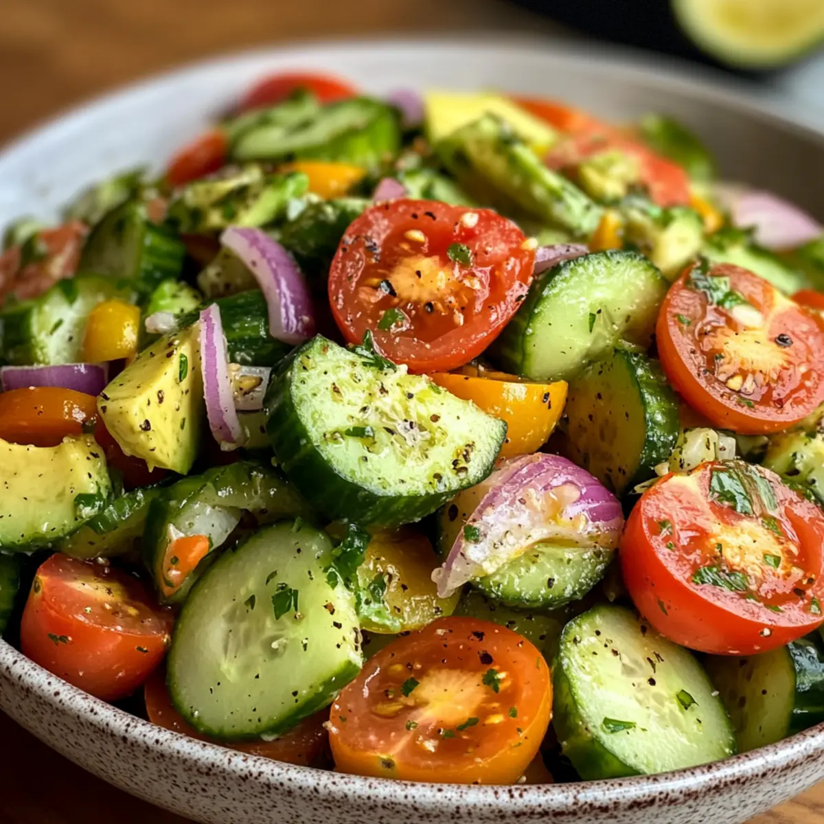 Cucumber Tomato Avocado Salad