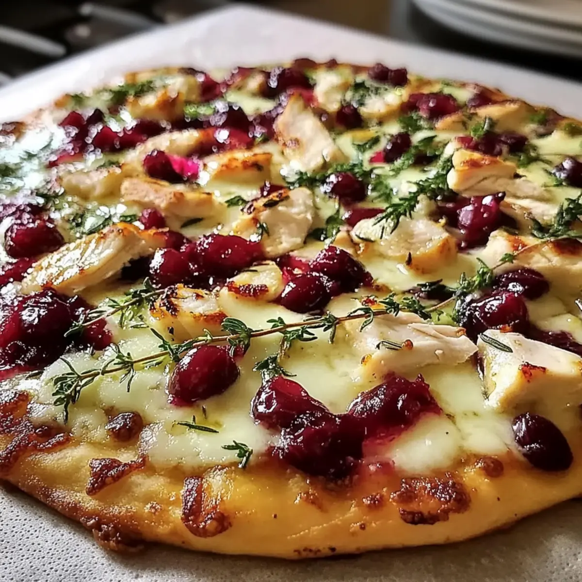 Cranberry Chicken & Brie Pizza