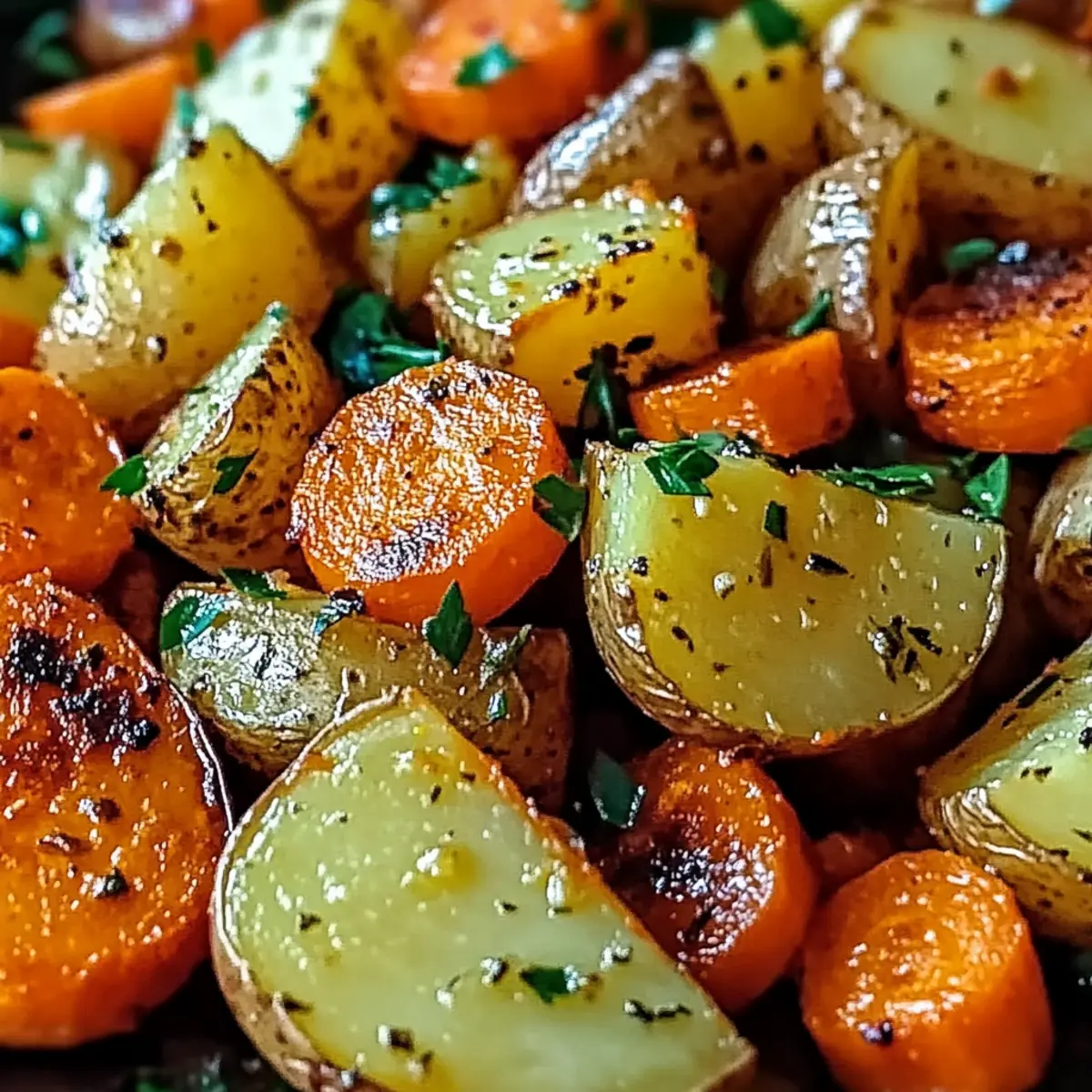 Garlic Herb Roasted Potatoes, Carrots, and Zucchini