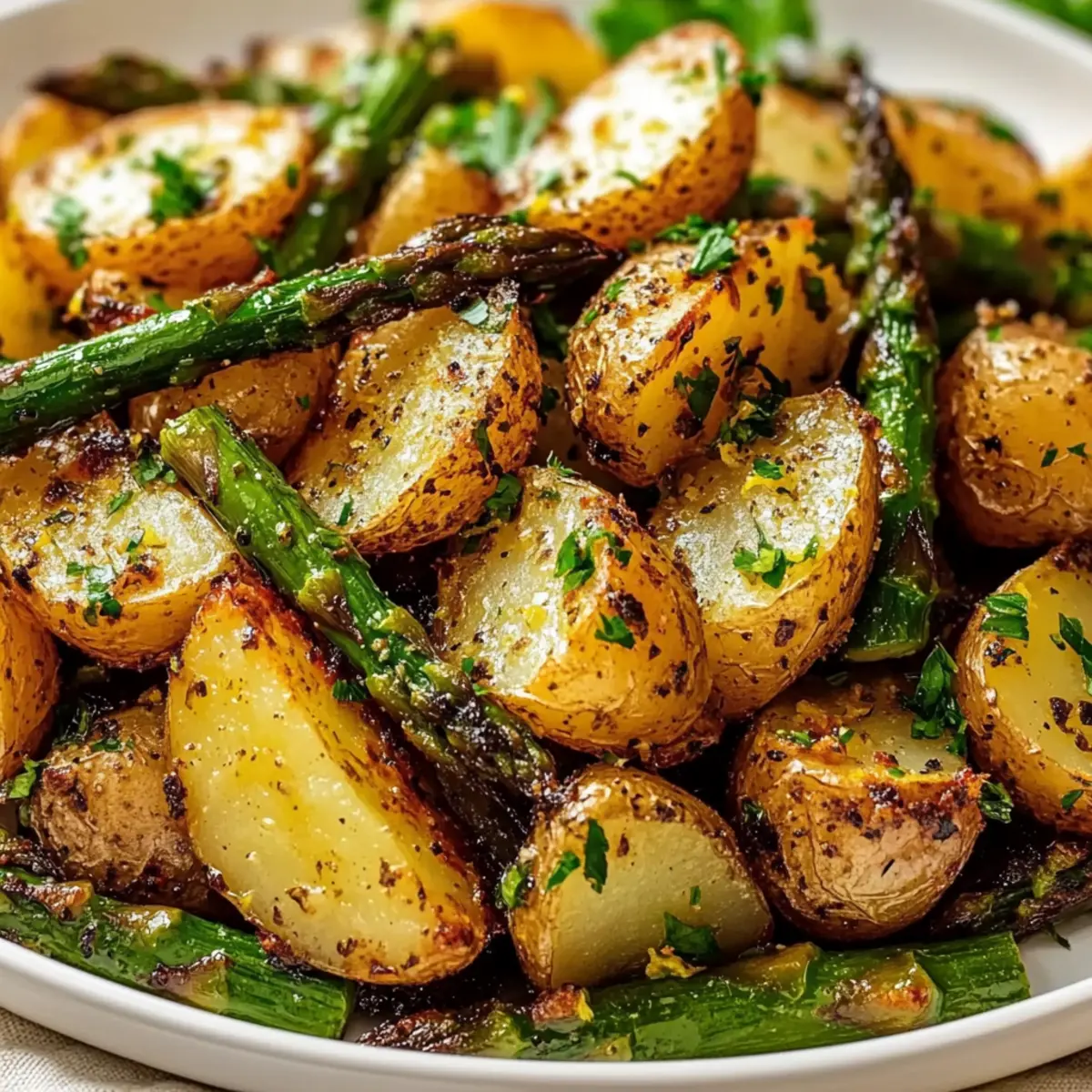 Garlic Potatoes & Asparagus