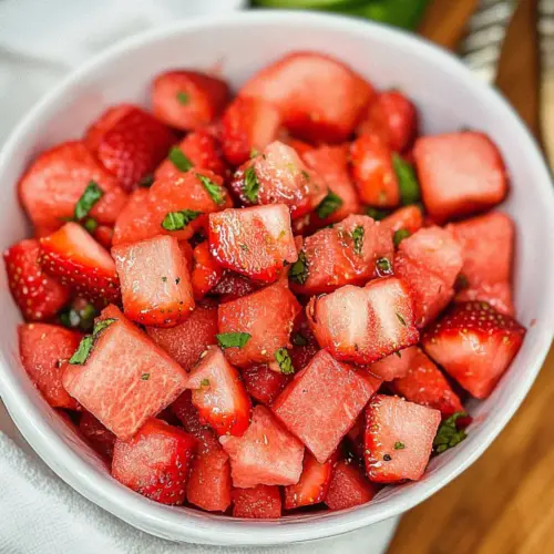 Strawberry Watermelon Salad with Honey Lime