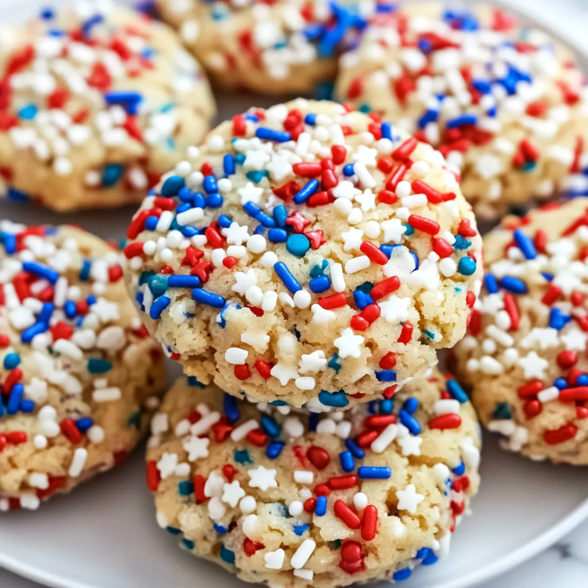 4th of July Sprinkle Cake Mix Cookies